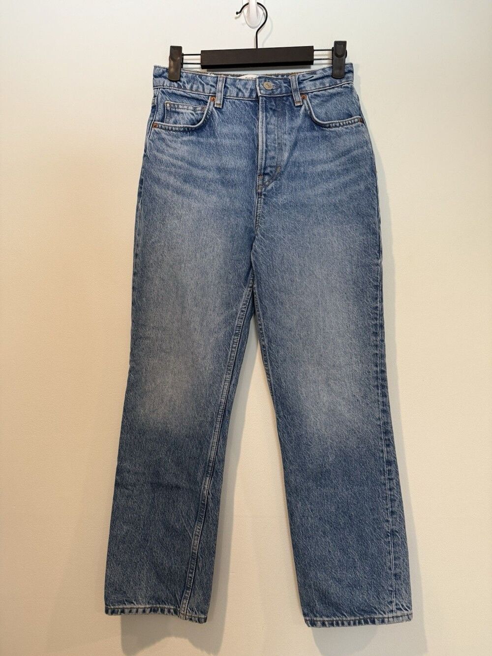 Reformation Cynthia High Rise Straight Crop Jeans Womens 25" Button Fly Travel